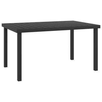 Stylish Garden Table Black 140x90 cm - Aluminium & WPC