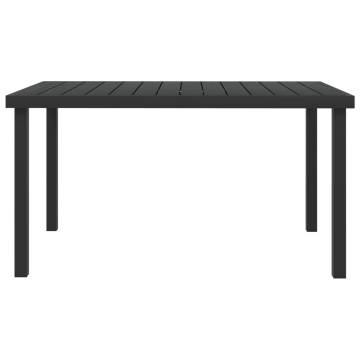 Stylish Garden Table Black 140x90 cm - Aluminium & WPC