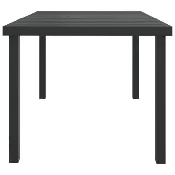 Stylish Garden Table Black 140x90 cm - Aluminium & WPC