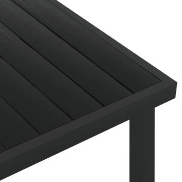 Stylish Garden Table Black 140x90 cm - Aluminium & WPC