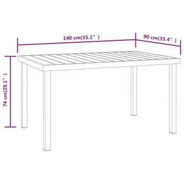 Stylish Garden Table Black 140x90 cm - Aluminium & WPC