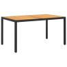 Stylish Garden Table 150x90 cm - Acacia Wood & Poly Rattan