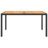 Stylish Garden Table 150x90 cm - Acacia Wood & Poly Rattan