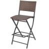 3 Piece Folding Bistro Set - Steel Poly Rattan Brown