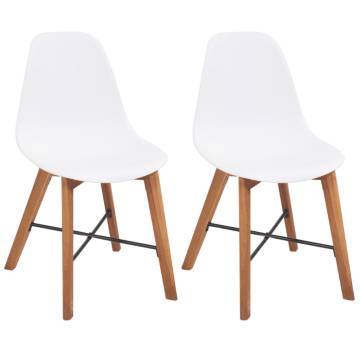 Elegant White Plastic Chair Seats - Set of 2 | HipoMarket