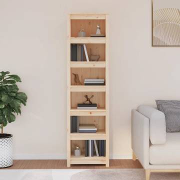 Solid Wood Pine Book Cabinet - 50x35x183 cm | HipoMarket