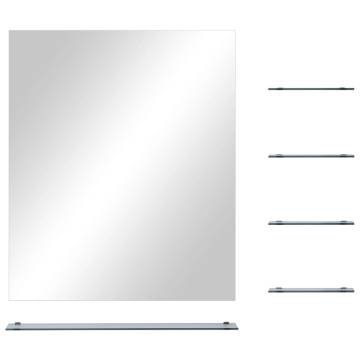 Elegant Wall Mirror with 5 Shelves - Silver 50x60 cm