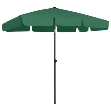 Green Beach Umbrella 200x125 cm - UV Protection & Durable