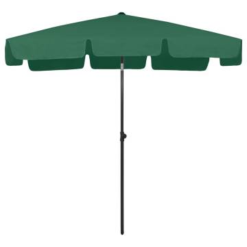 Green Beach Umbrella 200x125 cm - UV Protection & Durable