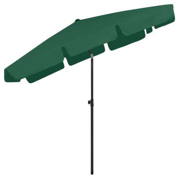 Green Beach Umbrella 200x125 cm - UV Protection & Durable