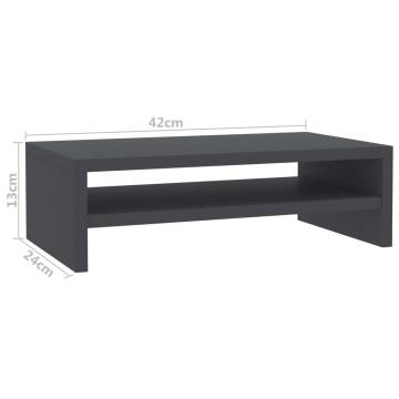 Monitor Stand Grey 42x24x13 cm - Modern & Practical Design