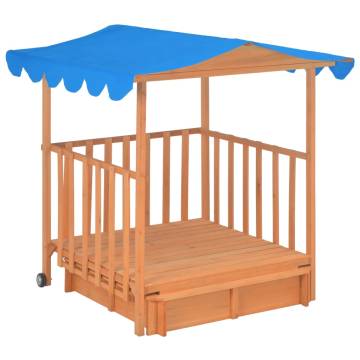 Kids Playhouse with Sandbox - Fir Wood Blue UV50 Protection