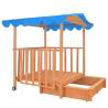 Kids Playhouse with Sandbox - Fir Wood Blue UV50 Protection