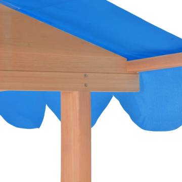 Kids Playhouse with Sandbox - Fir Wood Blue UV50 Protection