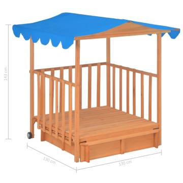 Kids Playhouse with Sandbox - Fir Wood Blue UV50 Protection