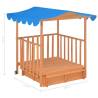 Kids Playhouse with Sandbox - Fir Wood Blue UV50 Protection