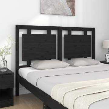 Stylish Black Bed Headboard - Solid Pine Wood | HipoMarket