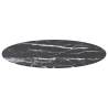 Black Ø80 cm Tempered Glass Table Top with Marble Design