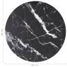 Black Ø80 cm Tempered Glass Table Top with Marble Design