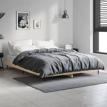 Sonoma Oak Bed Frame 140x190 cm - Durable & Stylish