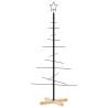 Metal Christmas Tree with Wooden Base Black - 120 cm - HipoMarket