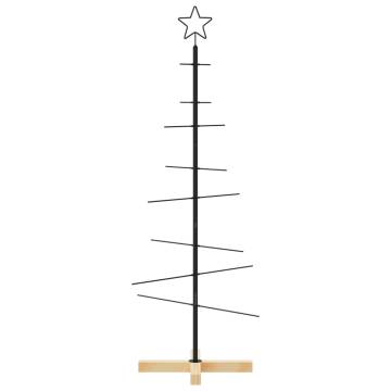 Metal Christmas Tree with Wooden Base Black - 120 cm - HipoMarket