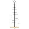 Metal Christmas Tree with Wooden Base Black - 120 cm - HipoMarket