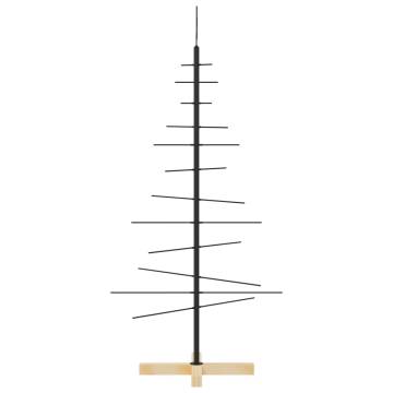 Metal Christmas Tree with Wooden Base Black - 120 cm - HipoMarket