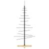 Metal Christmas Tree with Wooden Base Black - 120 cm - HipoMarket