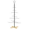 Metal Christmas Tree with Wooden Base Black - 120 cm - HipoMarket