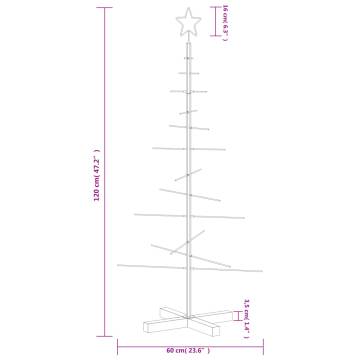 Metal Christmas Tree with Wooden Base Black - 120 cm - HipoMarket