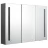 LED Bathroom Mirror Cabinet 89x14x62 cm - Grey | Hipomarket