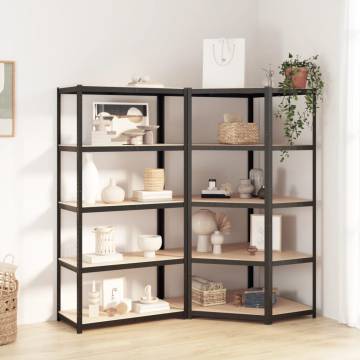 5-Layer Shelves - Anthracite Steel & Wood Storage Solution