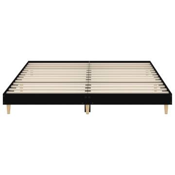 Black Bed Frame 160x200 cm | Durable Engineered Wood