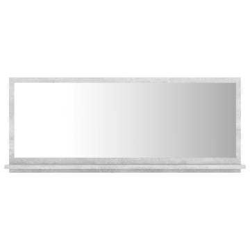 Stylish Concrete Grey Bathroom Mirror - 90x10.5x37 cm