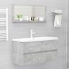 Stylish Concrete Grey Bathroom Mirror - 90x10.5x37 cm