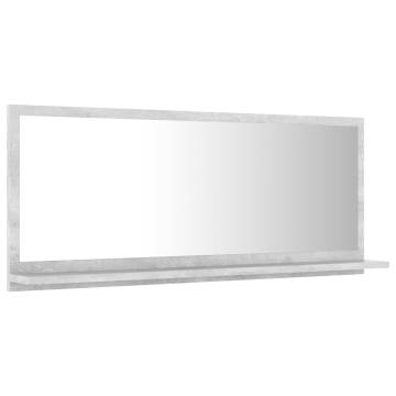 Stylish Concrete Grey Bathroom Mirror - 90x10.5x37 cm