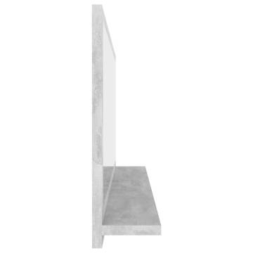 Stylish Concrete Grey Bathroom Mirror - 90x10.5x37 cm