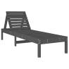 Sun Lounger Grey - Solid Wood Pine | Ideal for Outdoors