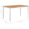 Stylish Garden Dining Table 140x80 cm - Solid Acacia Wood