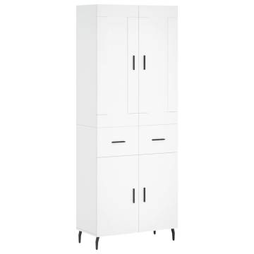 Stylish Highboard White 69.5x34x180 cm - Hipomarket