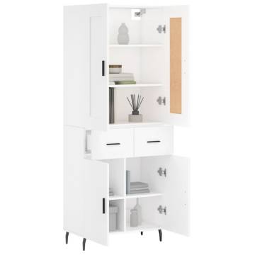 Stylish Highboard White 69.5x34x180 cm - Hipomarket