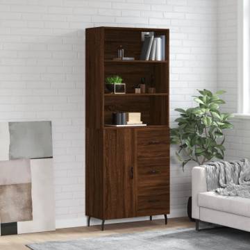 Elegant Highboard Brown Oak - Stylish Storage Solution