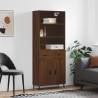 Highboard Brown Oak 69.5x34x180 cm Engineered Wood Colour brown oak Quantity in Package 1 Model 2 doors 2 drawers 