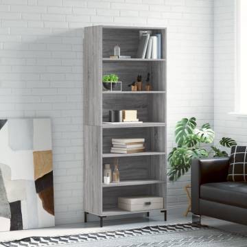 Stylish Highboard Grey Sonoma | Durable Engineered Wood - HipoMarket