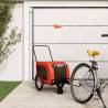 Pet Bike Trailer Orange and Black Oxford Fabric and Iron Colour orange and black Size 125 x 63 x 66 cm 