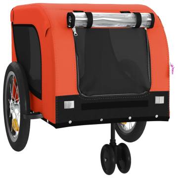 Pet Bike Trailer - Orange & Black Oxford Fabric | HipoMarket