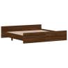 Brown Oak Bed Frame with Headboard & Footboard - Super King Size