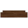 Brown Oak Bed Frame with Headboard & Footboard - Super King Size