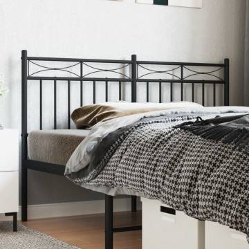 Stylish Black Metal Headboard 150 cm - Hipomarket UK